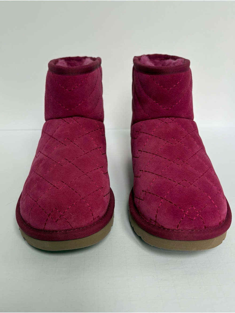 UGG Women's Quilted Raspberry Suede Mini Boot